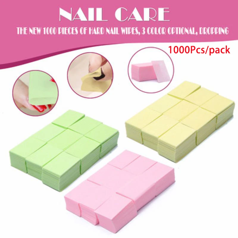 1000 Pcs=1 Pack Lint-Free Wipes Napkins Nail Polish Remover Gel Nail Wipes Nail Cotton Pads Manicure Pedicure Gel Travel Tools