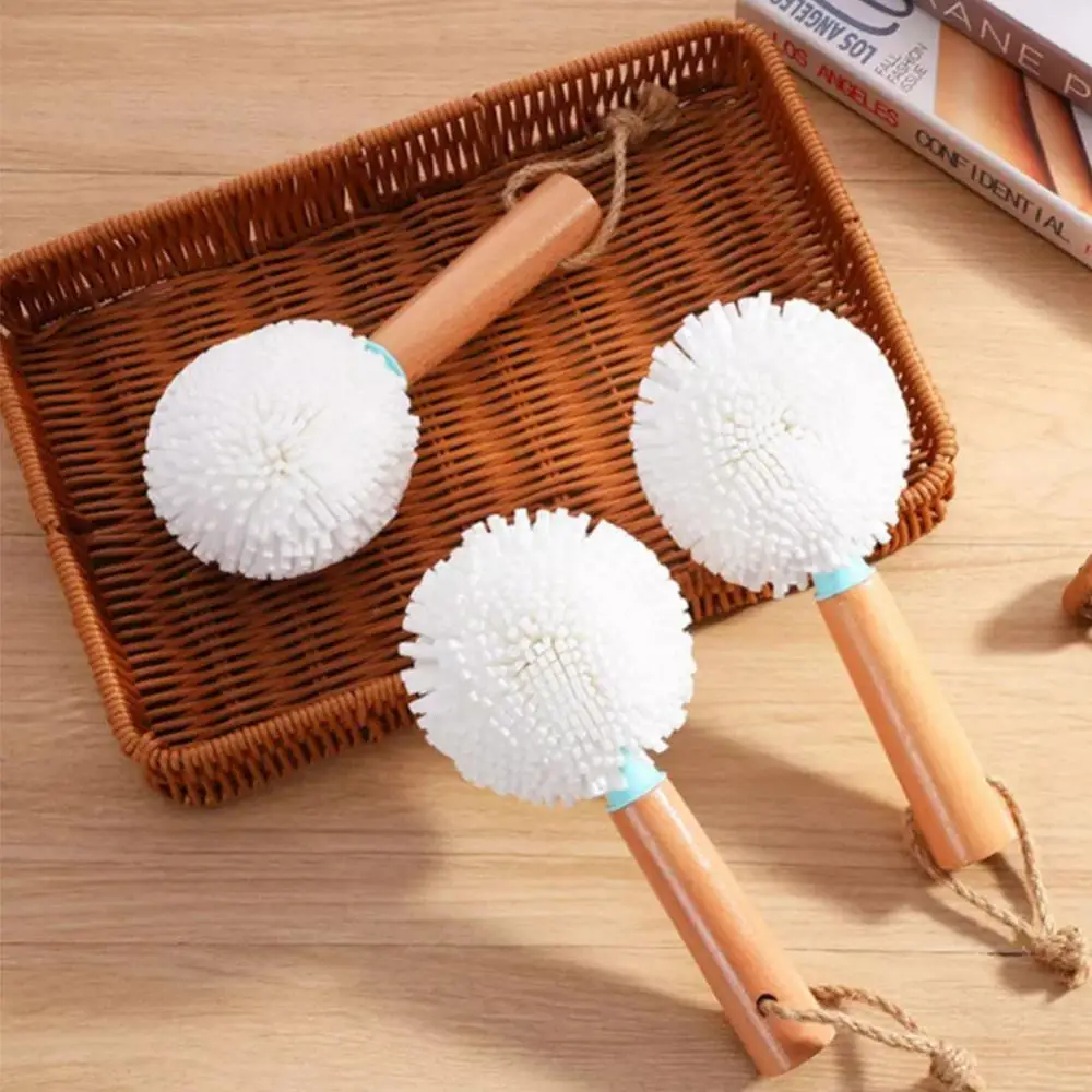 

Круглая щетка для чашек, Детская щетка для чистки бутылок из пены с длинной ручкой, вращение на 360 градусов, кухонный инструмент для чистки