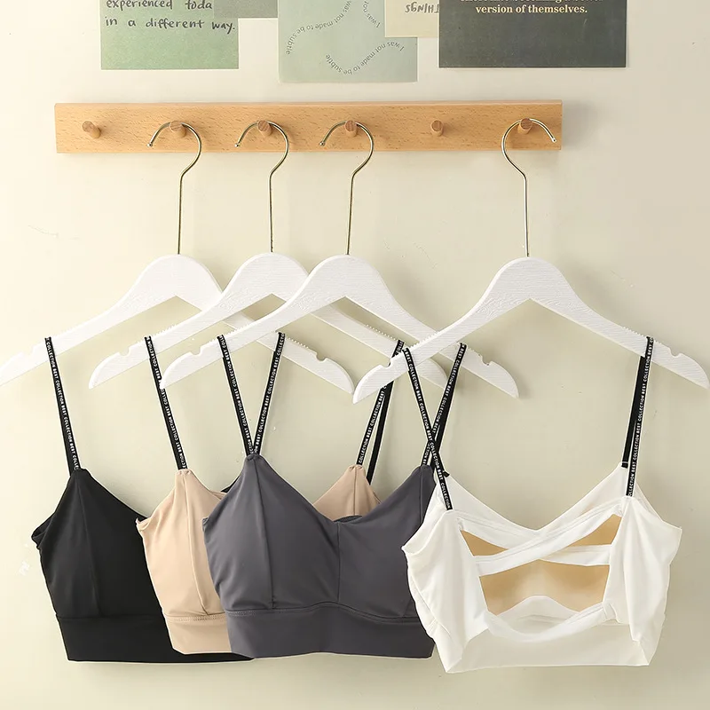 

Топ-труба из ледяного шелка, нижнее белье, топ-труба, нагрудная подушка, красивый топ на спине, Женская Летняя ажурная пикантная лямка с откр...