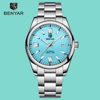 benyar men automatic mechanical watch stainless steel bracelet 100m waterproof male fashion casual simple sport clock 2022 cheap