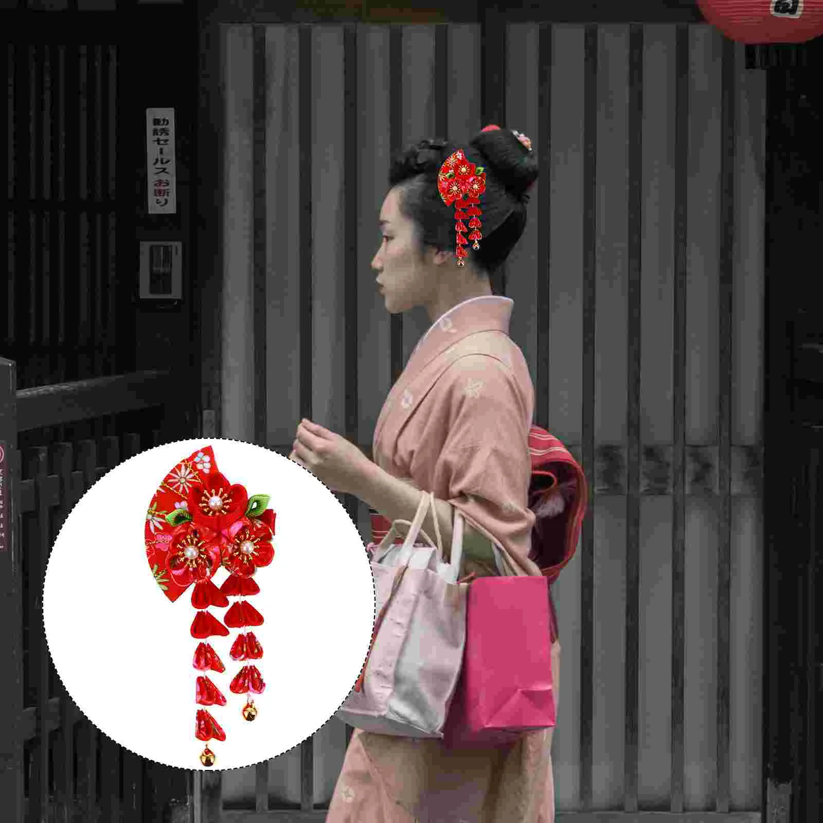 

Заколка для волос Geisha 1 шт., милые аксессуары для волос, Цветочная кисточка, зажим для волос в японском стиле, японские аксессуары