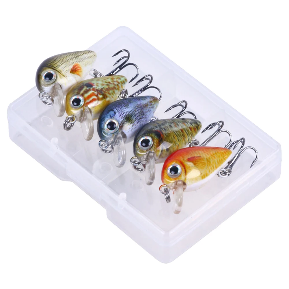

5pcs 2.7cm Fishing Lure Artificial Fat Man Hard Crank Bait Sinking Wobbler Rock Bait Iscas Pesca Fishing Tackle Gear Accessories