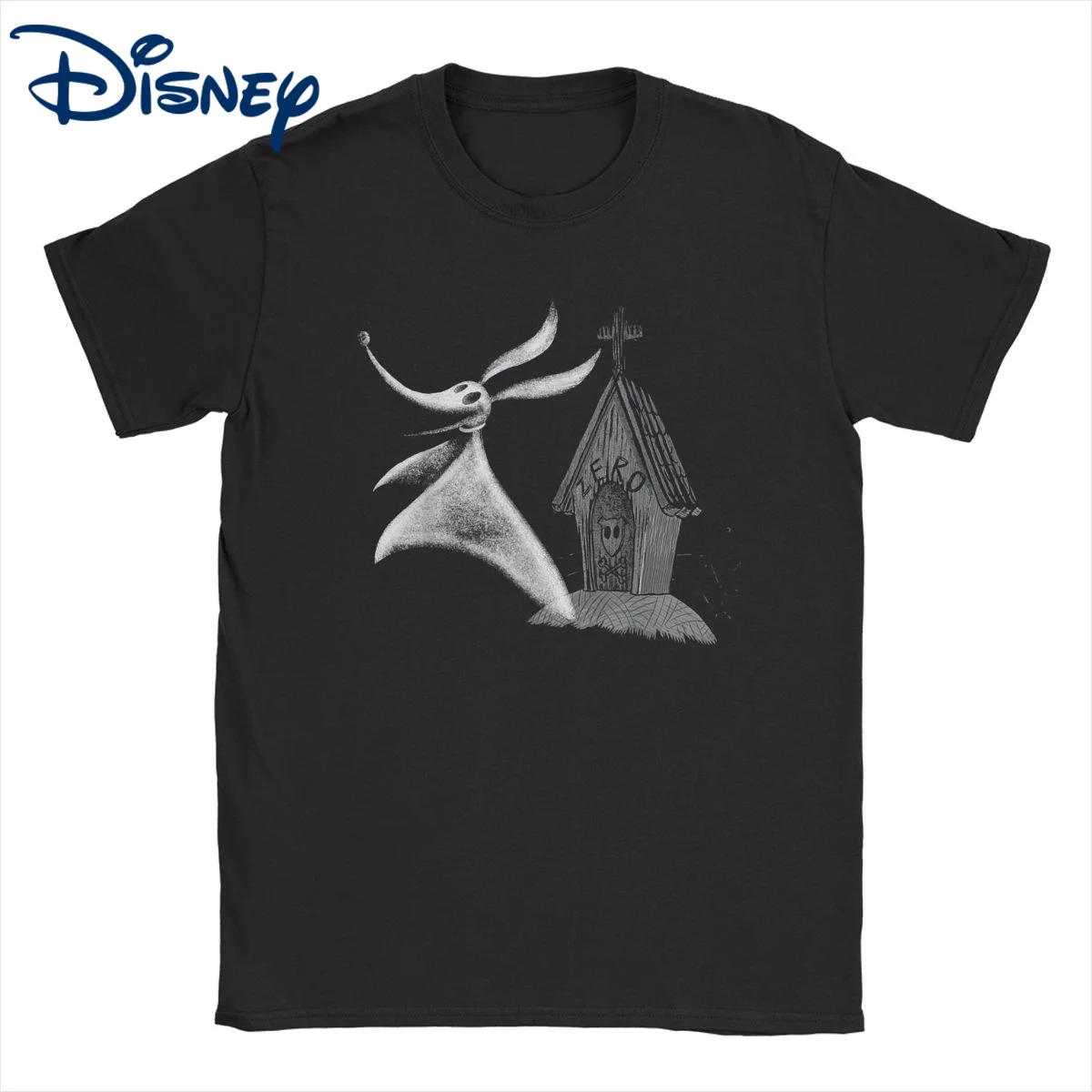 

Men Women T-Shirt Disney The Nightmare Before Christmas Vintage Pure Cotton Tees Zero Dog House T Shirts Clothes Classic