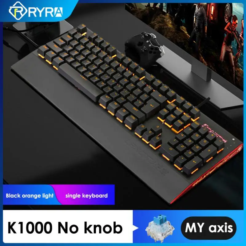 

RYRA K1000 Mechanical Gaming Keyboard Wired Usb Keyboard 104keys Custom Red Black Switch Keyboards For Pc Desktop Laptop Gamer