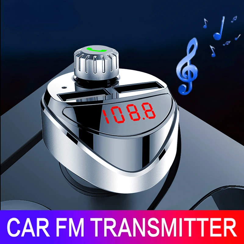 

FM-трансмиттер, автомобильный беспроводной Bluetooth радиомодулятор, автомобильный комплект, 3,4 А, автомобильное зарядное устройство с двойным ...