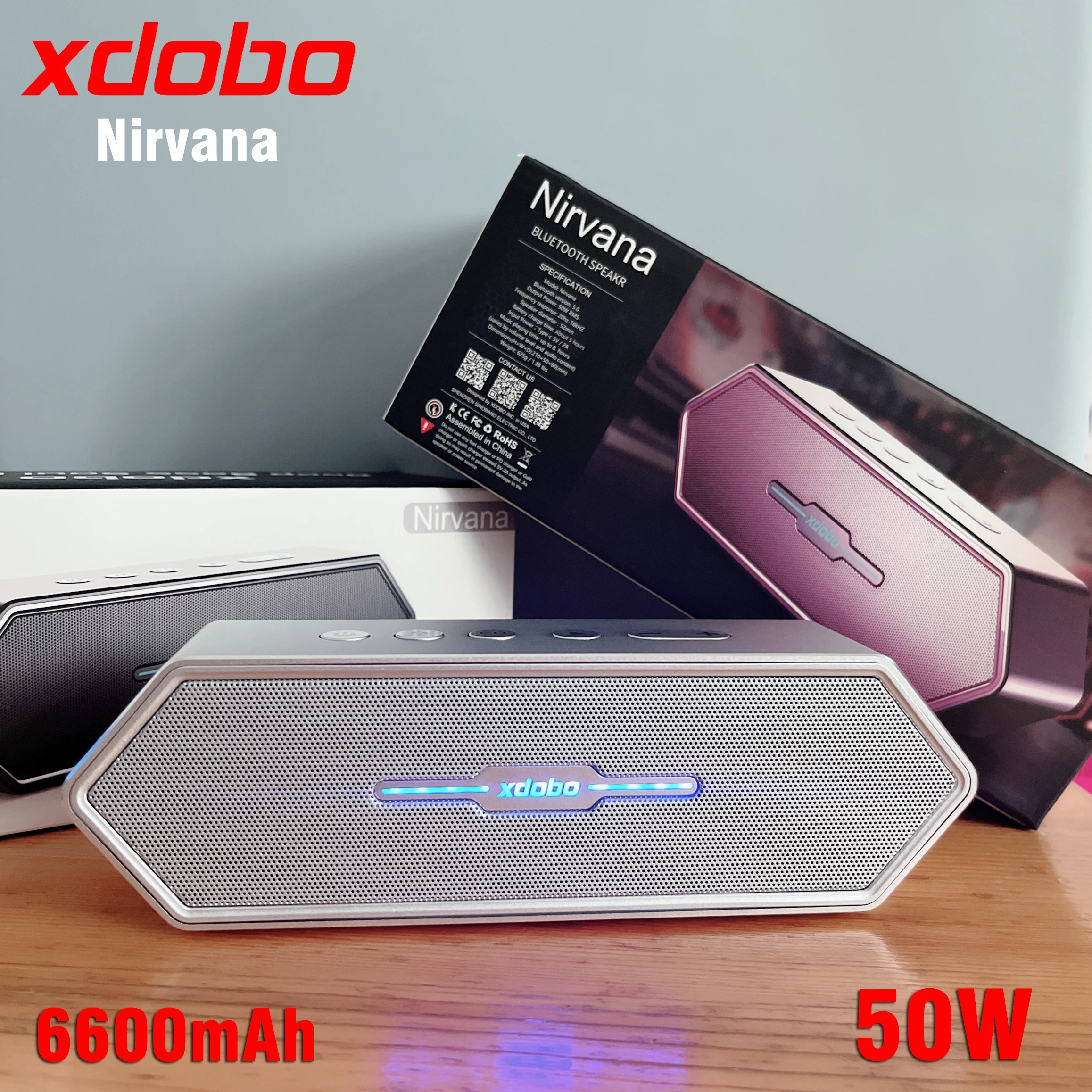 

XDOBO Nirvana 50W High Power Bluetooth Speakers TWS 3D Stereo Surround Subwoofer Home Theater Soundbar Music Center for Computer