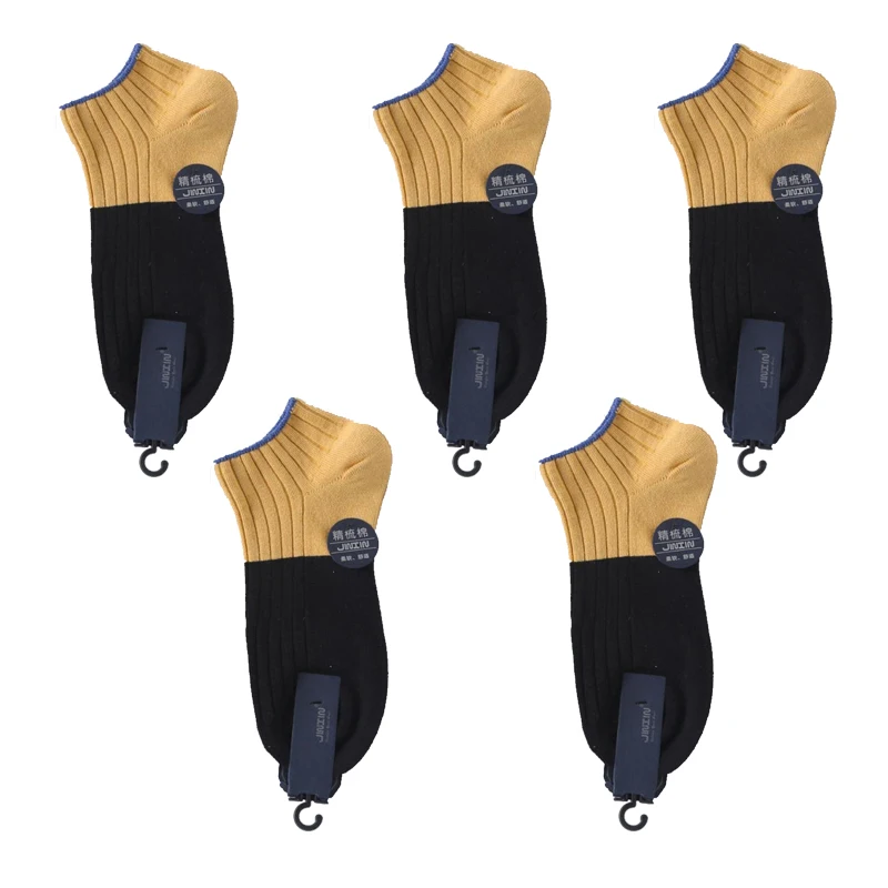 5 Pairs Men Cotton Short Socks Absorb Sweat Fashion Breathable Casual Sports Basketball Running Male Street Style Ankle Socks