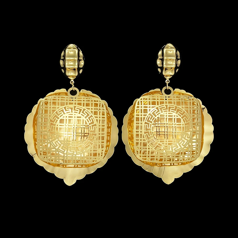 

Large Leaf Dangle Earrings for Women 24K Gold Plated Drop Earrings Big Leaf Statement Copper Jewelry Accessories 2023 New In