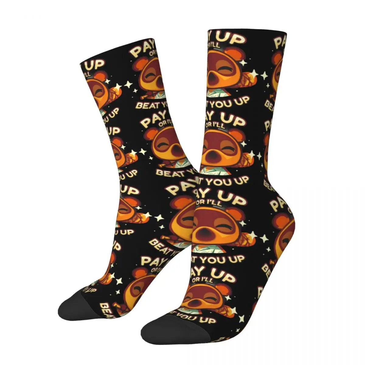 

Hip Hop Retro PAY UP Crazy Men's compression Socks Unisex Animal Crossing New Horizons Harajuku Pattern Printed Crew Sock Gift