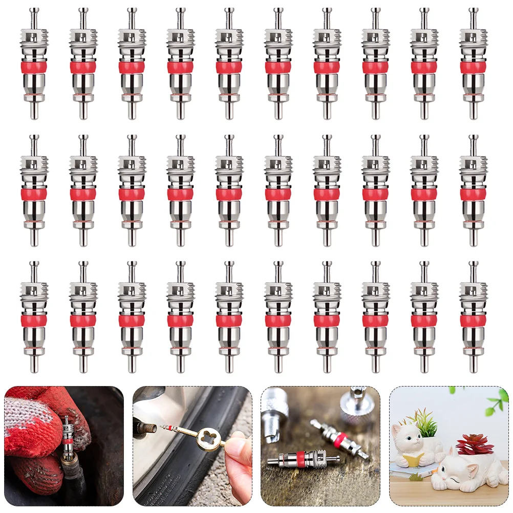

200 Pcs Valve Core Stem Motorcycle Tire Stopper Toolkit Sealing Piston Zinc Alloy Bike Spool