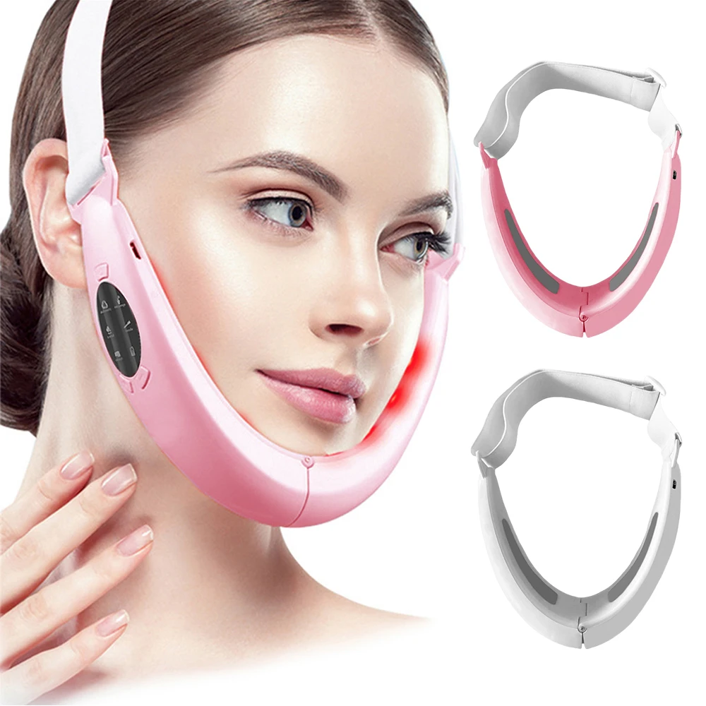 

EMS Facial Lifting Machine LED Photon Therapy Face Slimming Vibration Massager Double Chin V Line Lift Belt Cellulite Jaw Device