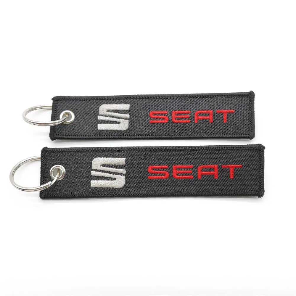 

New SEAT Car Key Ring Pendant Original Embroidered Short Cloth JDM Modification Culture Keychain for SEAT Car Accessories Gift