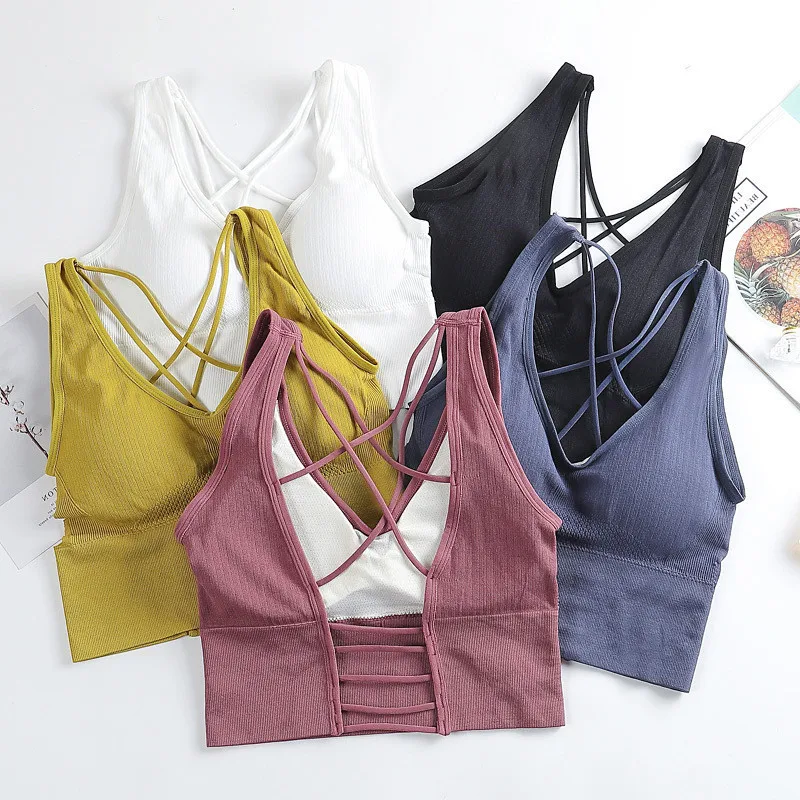 

Sport Bras for Women Underwear Sexy Lingerie Add Pad Bra Seamless Push Up Cotton Tops Bralette Brassiere Wireless Sports Vest