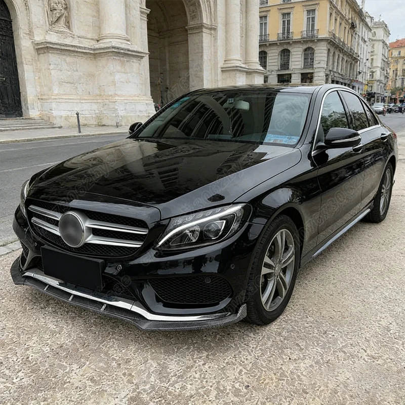 Фото Для Mercedes-Benz C-класса W205 C205 S205 C160 C200 2015-2018: Накладка на передний бампер, нижний сплиттер, декоративные элементы для авто №4