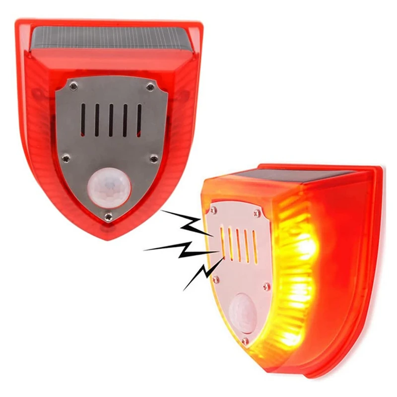 

Solar Warning Lights,129DB Alarm Sound,3 Working Modes Solar Motion Sensor Flash Light IP65 Waterproof For Farm,Yard,Etc