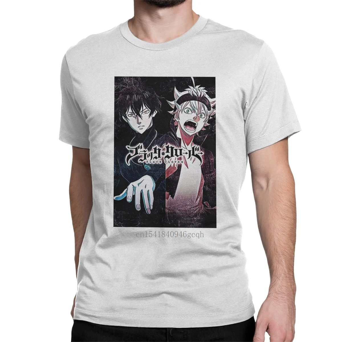 

Men's Asta X Yuno Black Clover T Shirts Anime Japan 100% Cotton Clothes Crazy Short Sleeve Round Neck Tee Shirt Printed T-Shirts