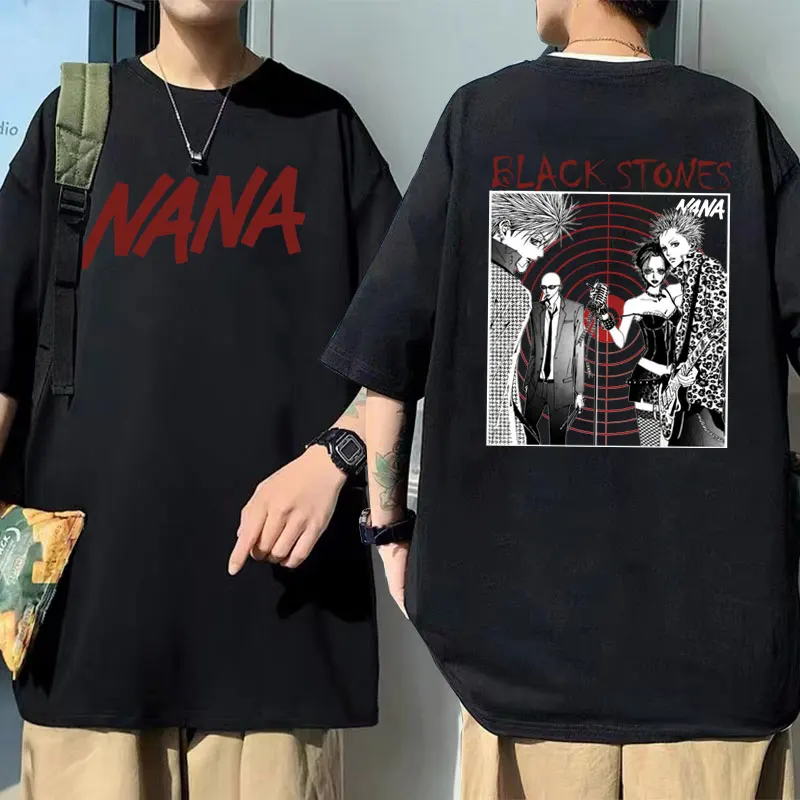 

90s Vintage y2k Anime Black Stones Nana Osaki Graphic T Shirts Men's Fashion Oversized Tshirt Unisex Manga Casual Tops T-shirt