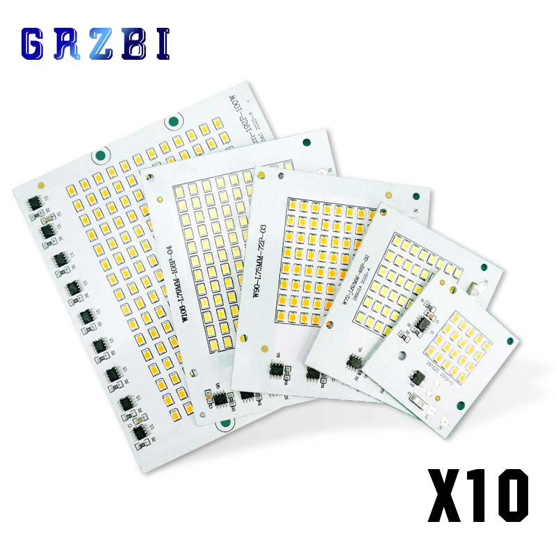 

10pcs/lot LED Chip 10W 20W 30W 50W 100W Flood Light Beads 220V SMD2835 LED Floodlight Lamp Chips For Outdoor Lighting Spotlight