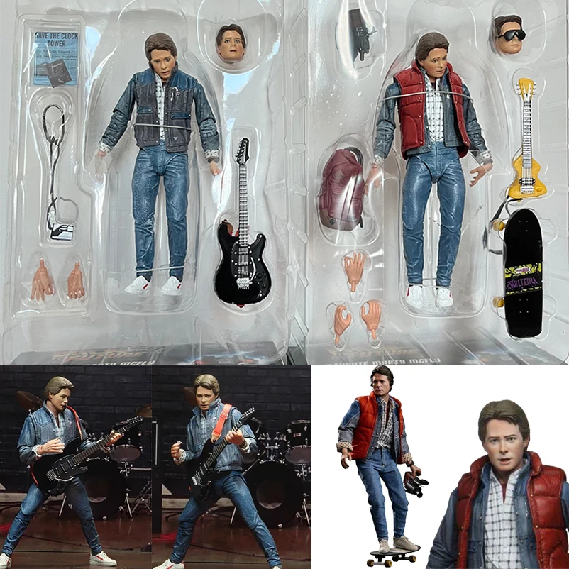 

NEW Back To The Future Part II NECA 1985 Guitar Marty McFly Audition Action Figures Decoration For Gift