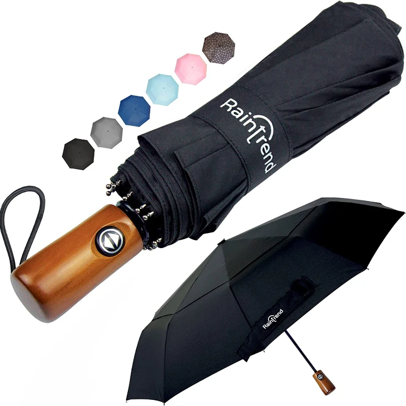 NEW Windproof Umbrella Rain Large Double Canopy Travel Umbrella Golf Umbrella Automatic Compact Umbrell Folding Umbrella Backpac