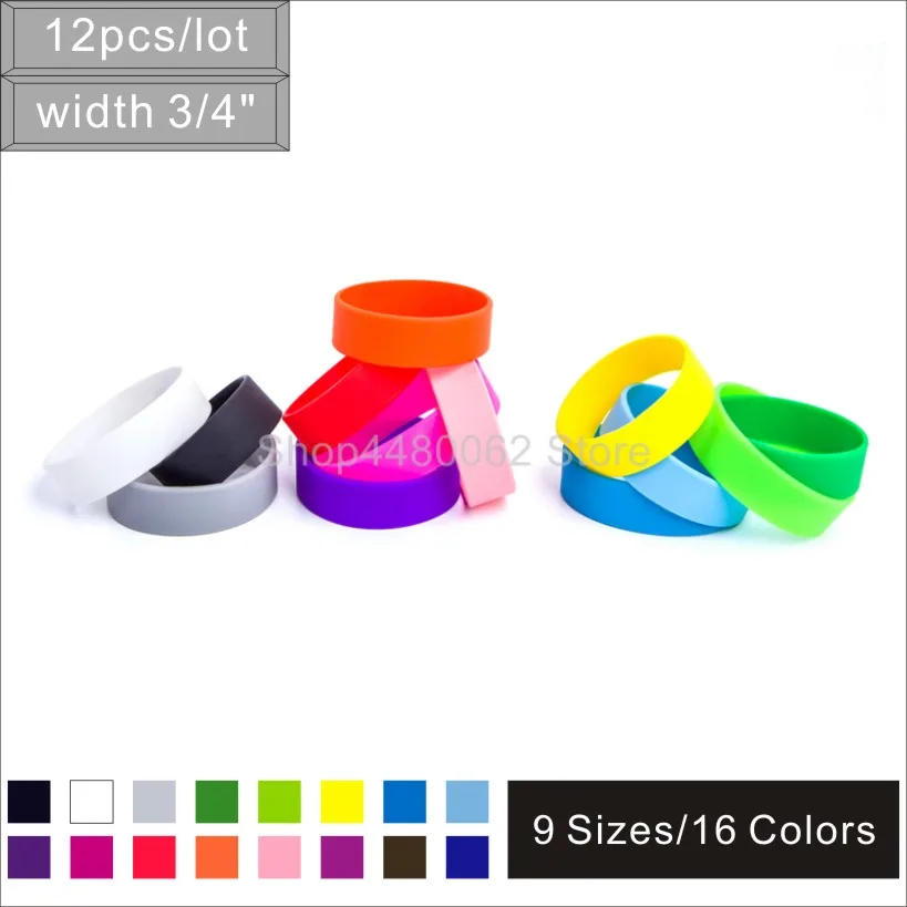 12 шт./партия силиконовый браслет для взрослых 19 мм