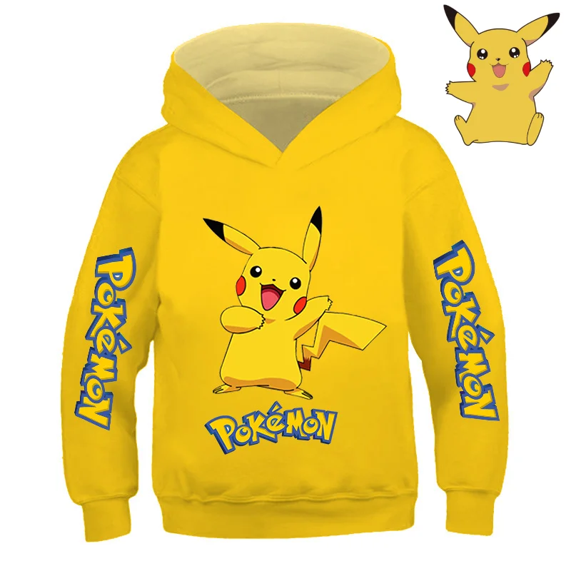 

Pokemon Kids Baby Boy Hoodies Anime Pikachu Cartoon Boys Girls Sweatshirts Spring And Autumnthin Coats Children's Hooded Gifts