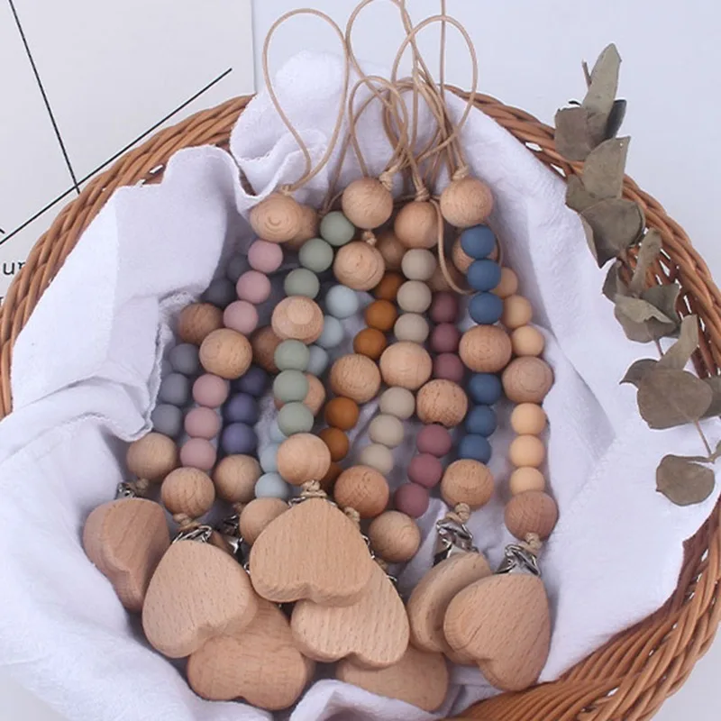 

Pacifier Clips Chain Silicone Beads BPA Free DIY Dummy Clip Holder Soother Chains Baby Teething Toys Chew Gifts