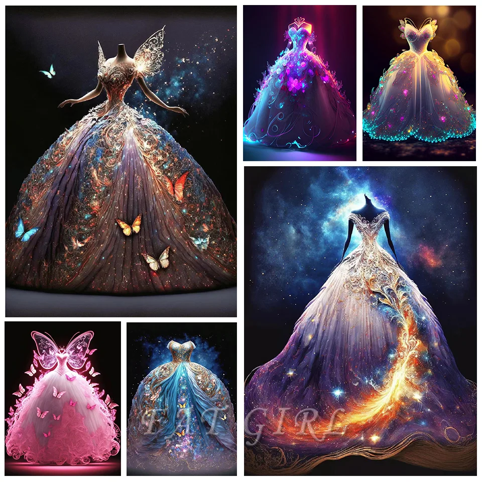 

5D алмазная живопись, свадебное платье, Алмазная мозаика, Набор для вышивки крестиком, Новое поступление 2023, искусство, домашний декор S56