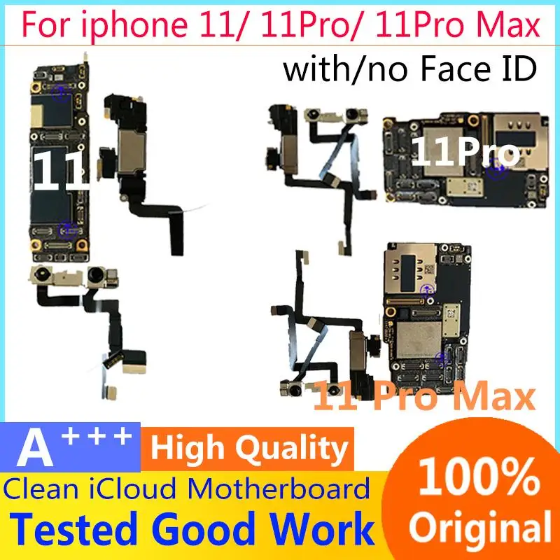 

Бесплатный iCloud для IPhone 11 Pro Max материнская плата Face ID поддержка обновления полных чипов оригинальная разблокированная логическая плата 11 Pro Max