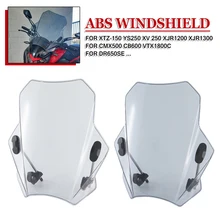 Universal Windshield Windscreen With Bracket Kits For Honda CMX500 CB600 VTX1800C For Yamaha YS250 XV 250 XTZ-150 XJR 1200 1300