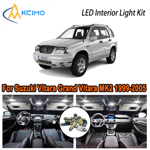 Для Suzuki Vitara Grand Vitara MK2 1999-2005 2000 2001 2002 светодиодный внутренний купол карта багажника комплект автомобильных светодиодных ламп Canbus без ошибок