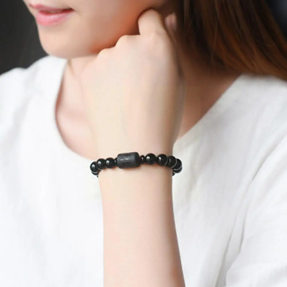 

Яркий черный обсидиановый браслет, этнический буддийский браслет, парный браслет для мужчин, ювелирные изделия, счастливый подарок B0Q5