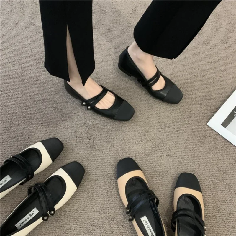 

Women Mary Jane Flats Shoes Comfortable Soft Square Toe Flat Shoes 2023 Summer New Fashion Outdoor Flat Shoes patos De Mujer