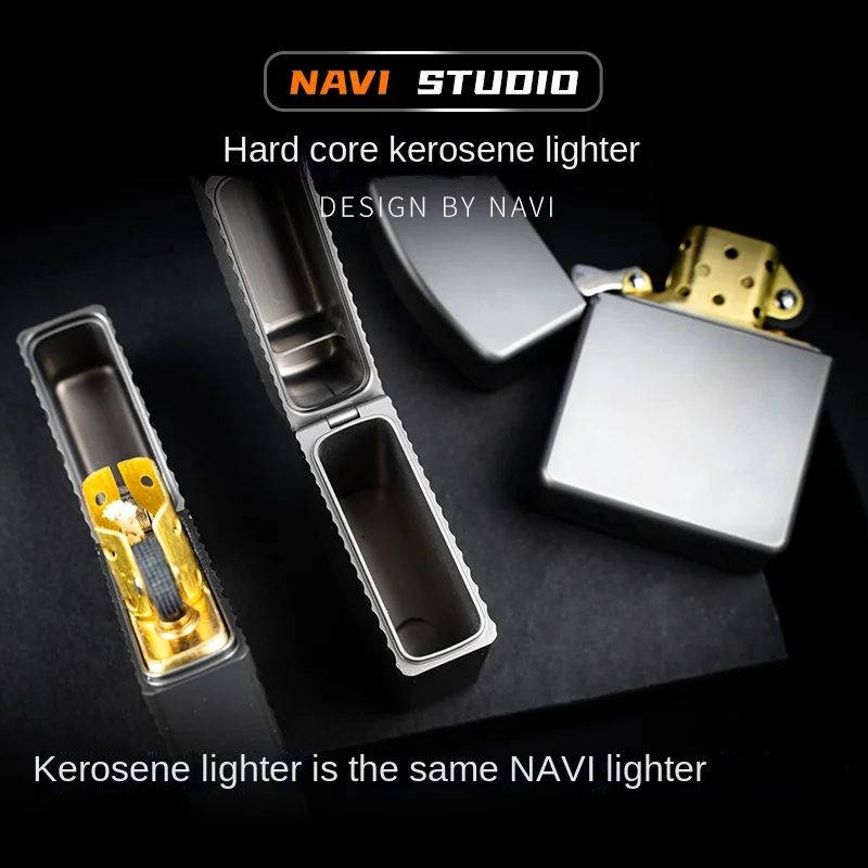 EDC Crafts Factory NAVIMen's Titanium Alloy Pure Copper Kerosene Personalized Creative Lighter Gift for Boyfriend enlarge