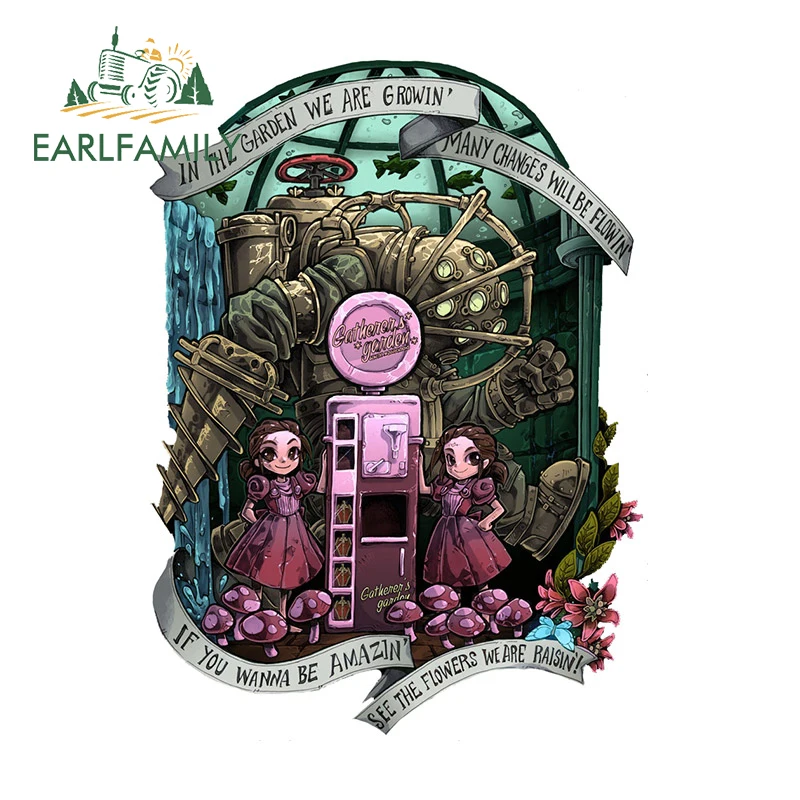 

EARLFAMILY 13 см x 9,5 см для BioShock Game, автомобильные наклейки, окклюзия, царапины, простые наклейки, автомобильные аксессуары, декор для оконного шлема