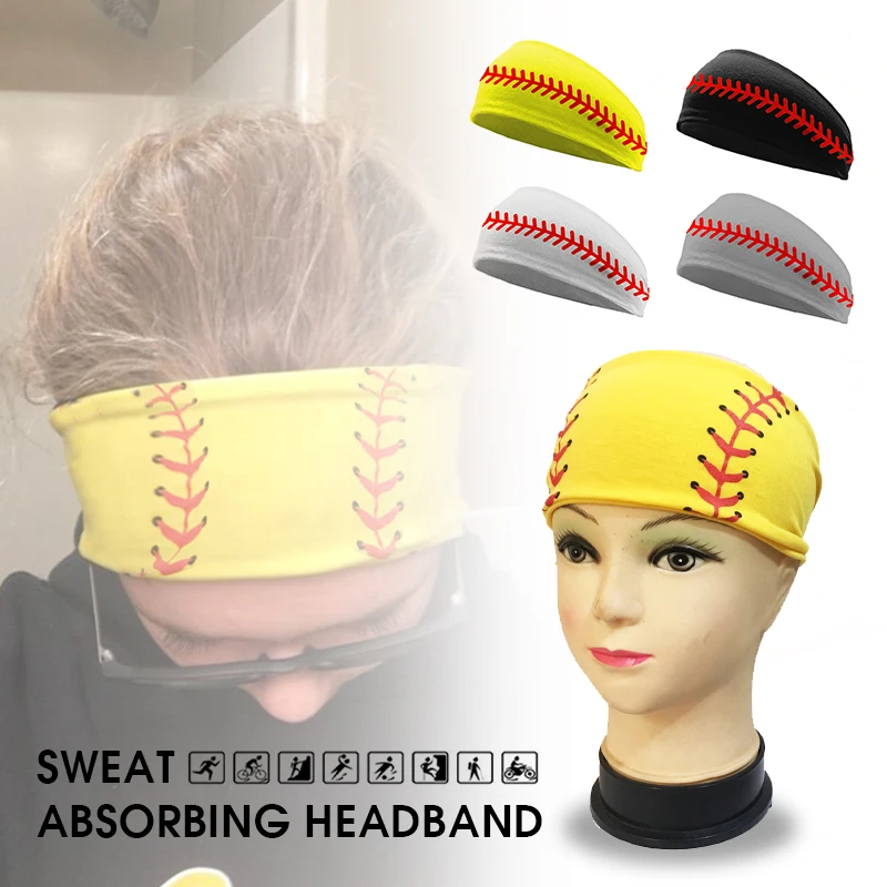 1/3/5/11Pcs Fashion Ball Pattern Sports Sweatband Breathable Absorbent Yoga Hair Head Band Women Men Running Sweatband Headwear