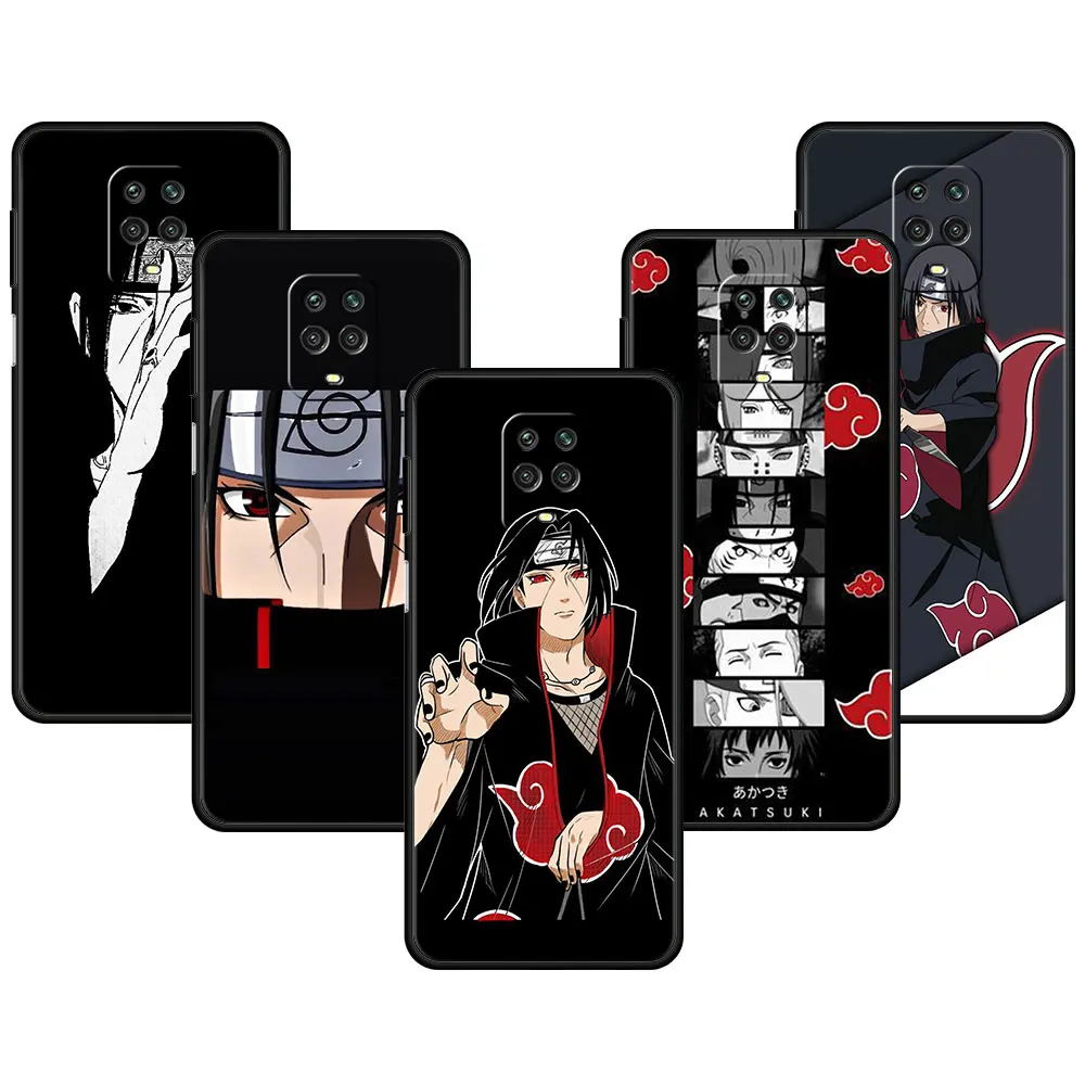 

For Redmi Note K40 10 7 9T 8 9A 11 Pro 9C 9 9S K40S 10C K50 Anime Naruto Itachi Black Phone Coque Cover Thin