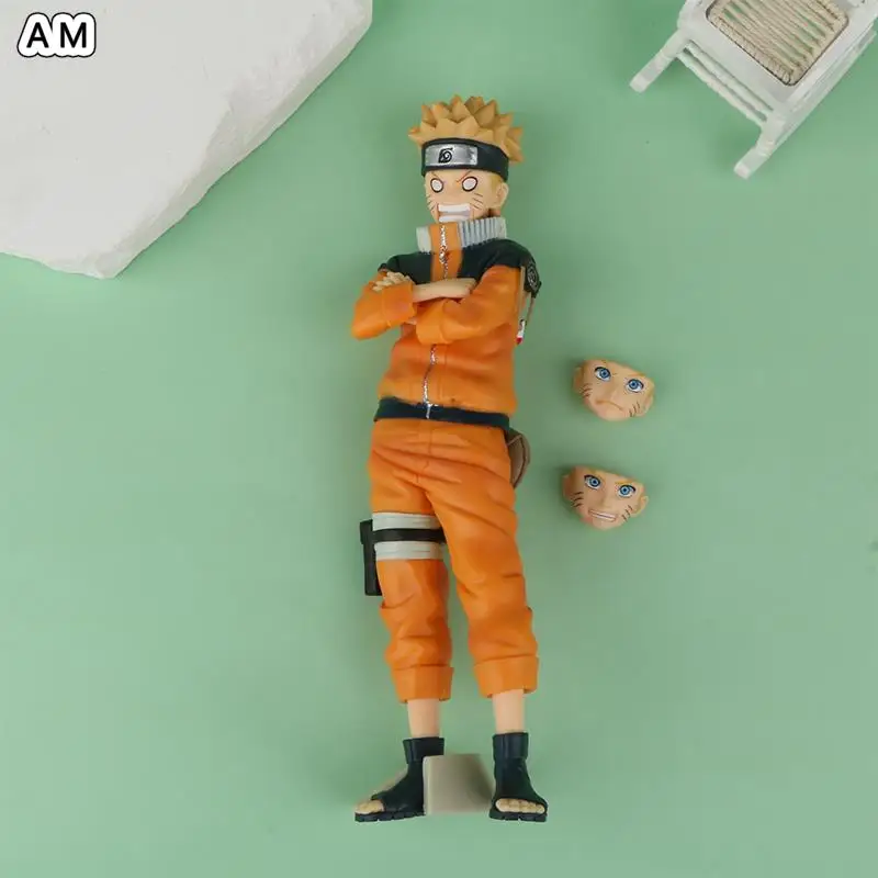 

25cm Anime Shippuden Action Figure Uzumaki Change 3 Face Funny Figurine PVC Collectible Model Toy Childen Gift