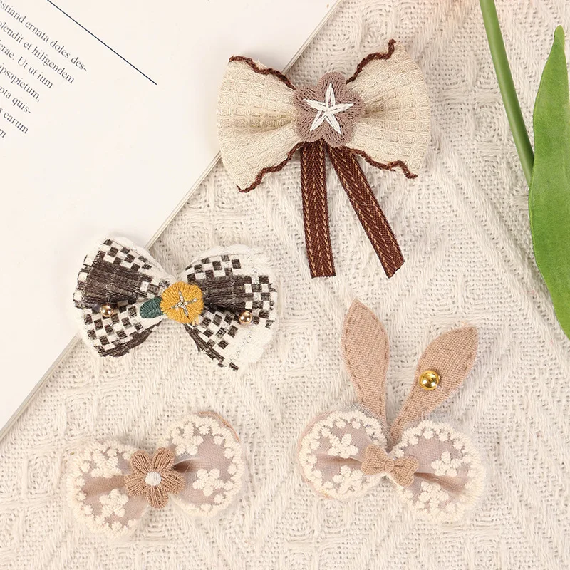 10 шт. тканевые банты из карри с кроличьими ушками наклейки сделай сам ювелирные