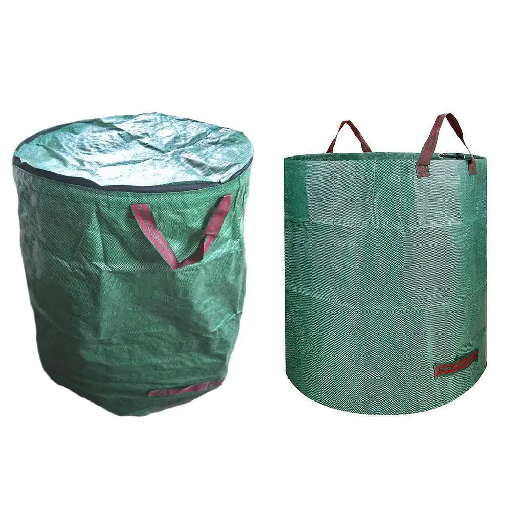 Вместительный садовый мешок, многоразовый складной контейнер для мусора с листьями, 120 л/500 л, Q6I8