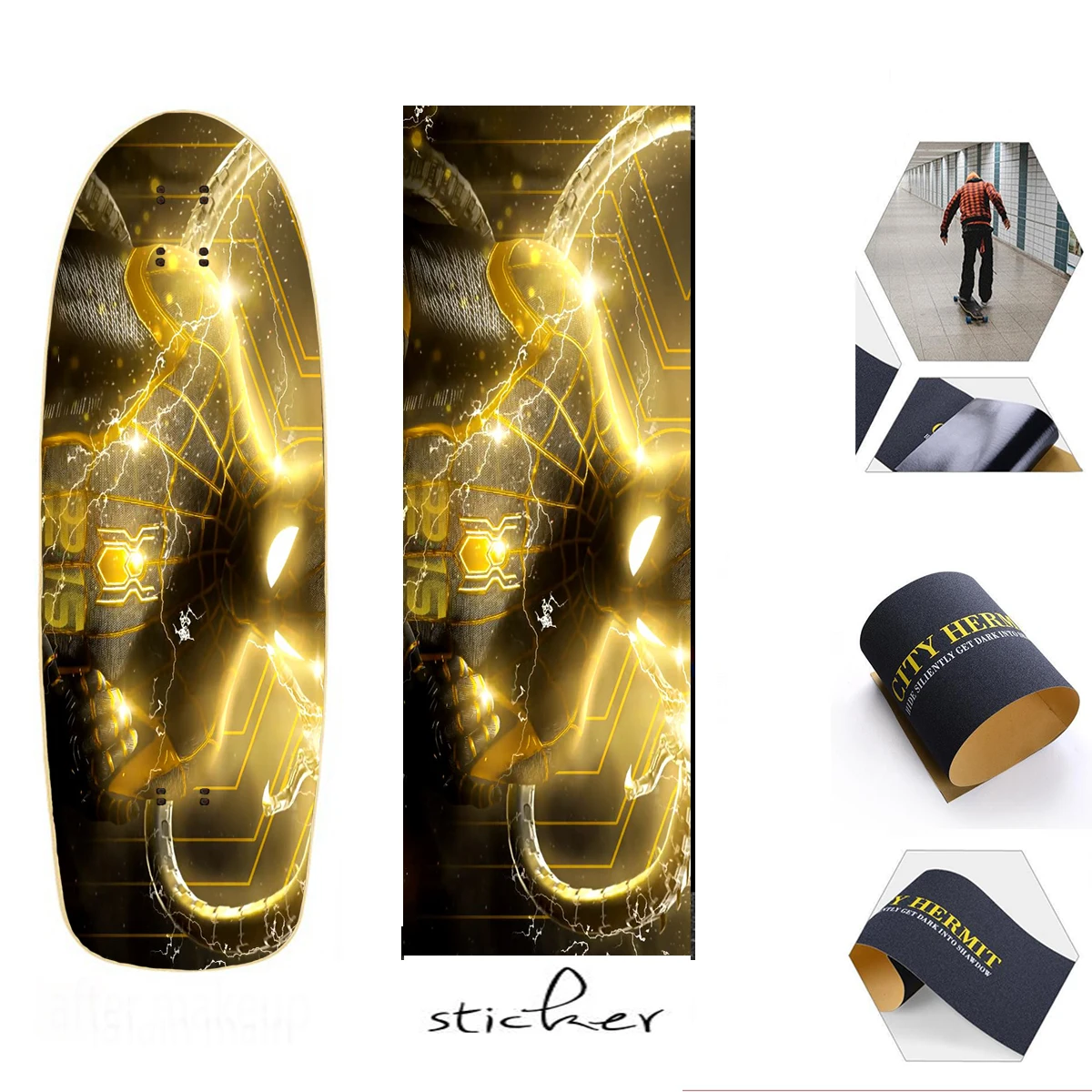 Настраиваемая наклейка для электрического скейтборда скутера Griptape грубая