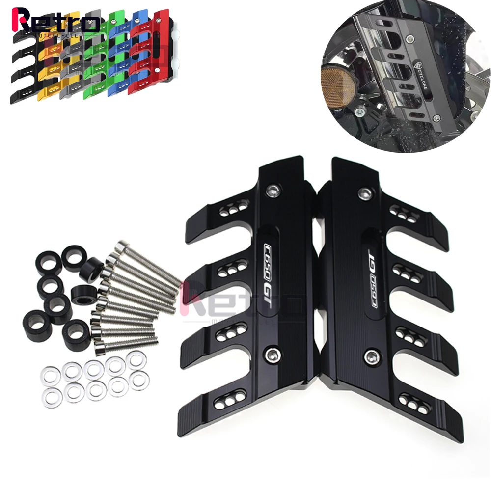 

With Logo For BMW C650 C650GT Motorcycle CNC Accessories Mudguard Side Protection Block Front Fender Anti-Fall Slider
