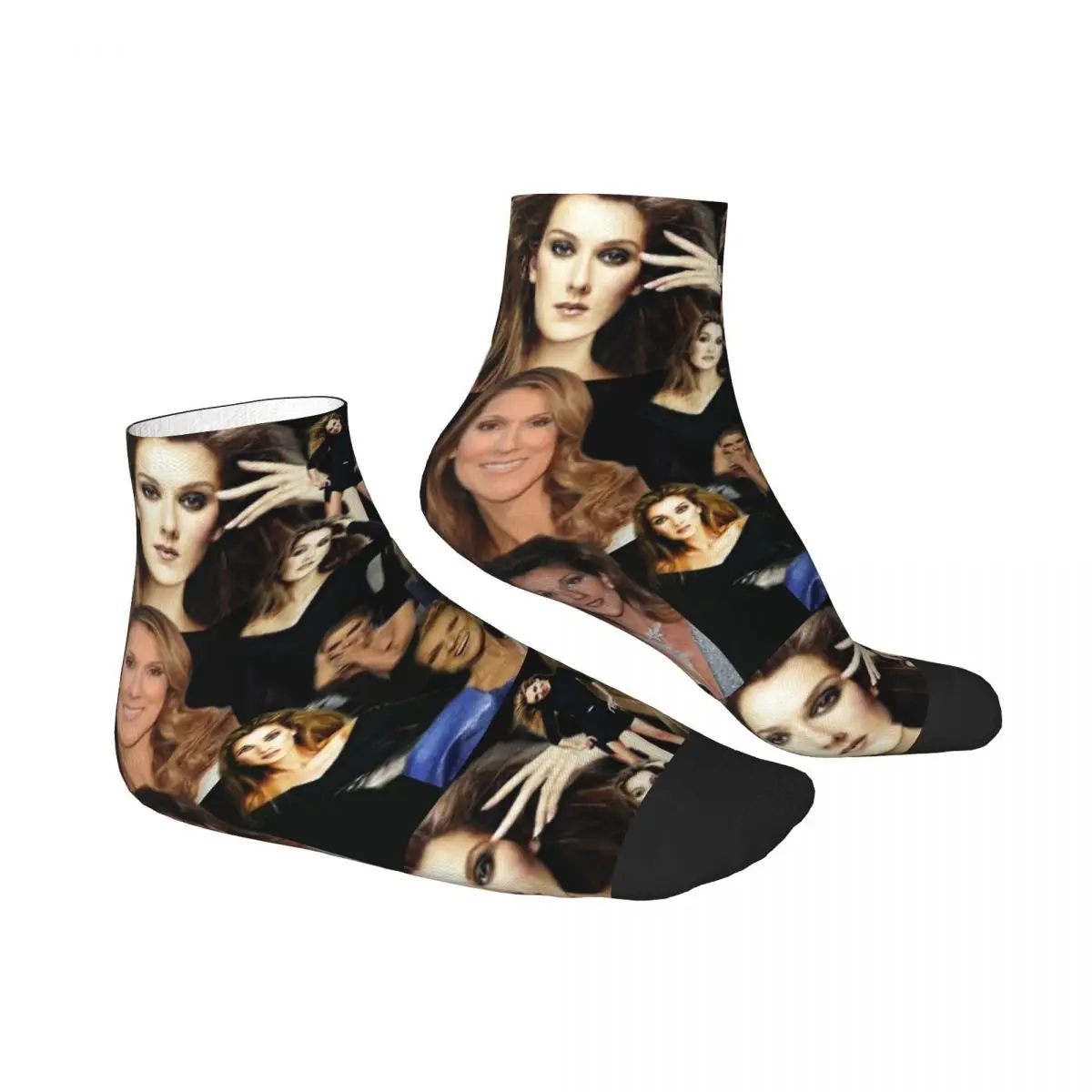 Носки с коллажем Celine Dion впитывающие пот чулки в стиле Харадзюку всесезонные