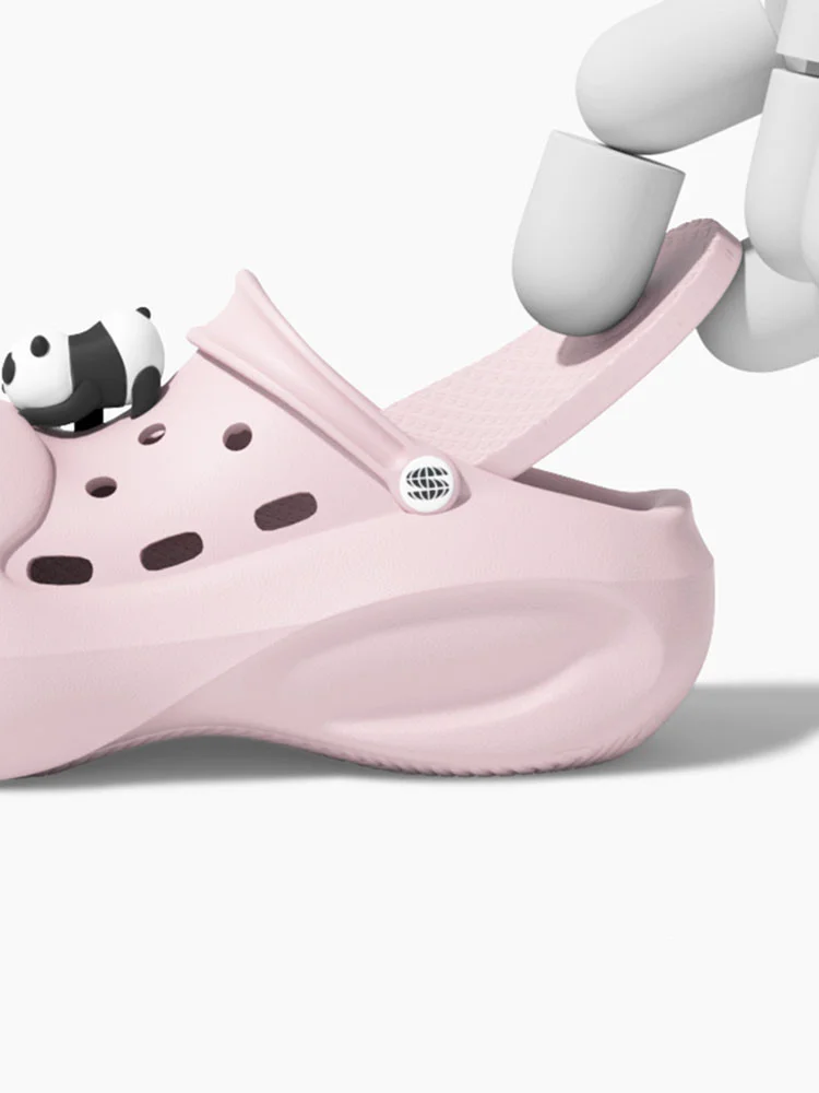 Garden Shoes Women's Ins Thick Sole Sanals Cute Panda Accessories Elevated Breathable Office Sandals Female Slippers For Summer