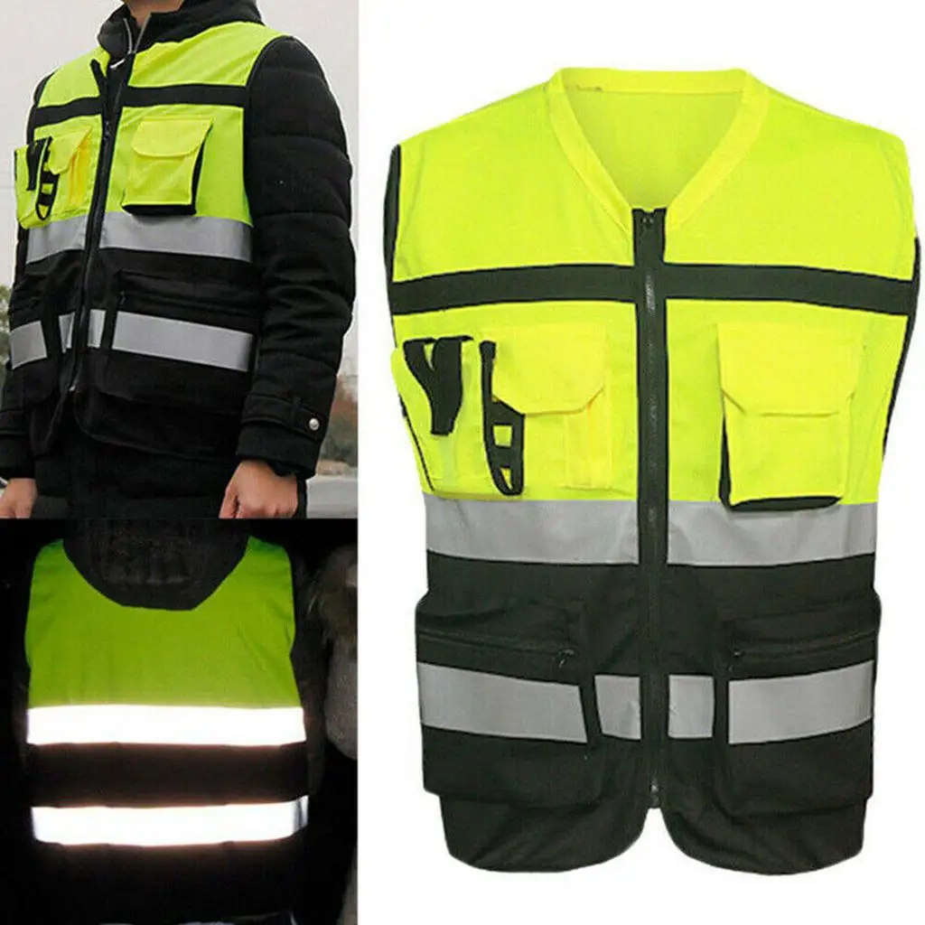 

Front Zipper Safety Reflective Vest for Traffic Warning Sanitation Utility