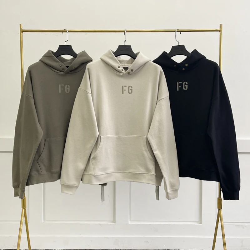 

Fw21 Essentials Flocking logo FG Hoodies Men's Hip hop Hooded Pullover Sweatshirt Oversize High Quality 7th Collection Hoodie