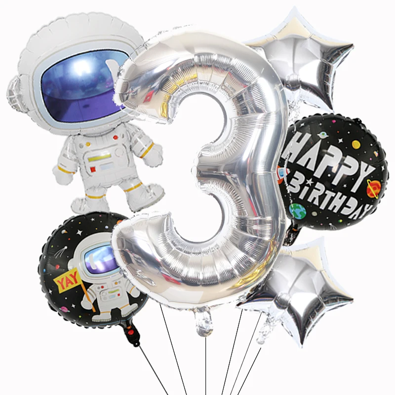 6 шт./компл. космический тематический астронавт ракета алюминиевая фольга