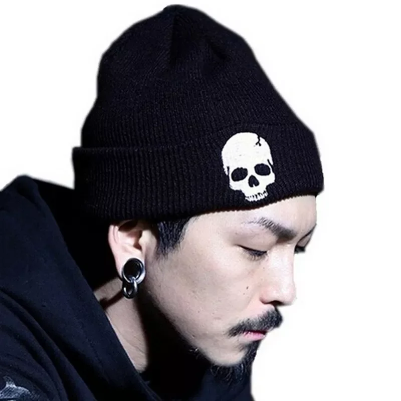 

Wool Cap New Fashion Autumn Winter Men Women Hip-hop Skull Bone Knitted Hat Casual Mask Warmer Halloween Gorros Hat For Men
