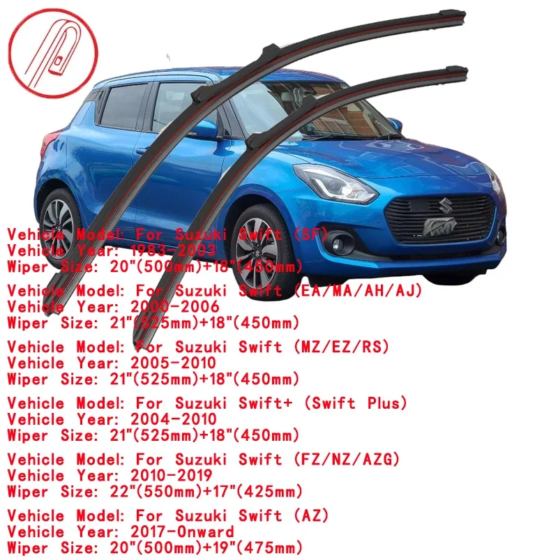 Фото Для Suzuki Swift Hatchback EA MA AH AJ SF MZ EZ RS FZ NZ AZG AZ 1999 2000 2005 2006 2010 2017 2019 Двойные резиновые щетки стеклоочистителя №4