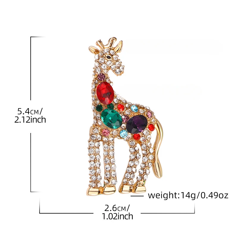 Винтажная цветная брошь в виде жирафа со стразами и для женщин новая модная